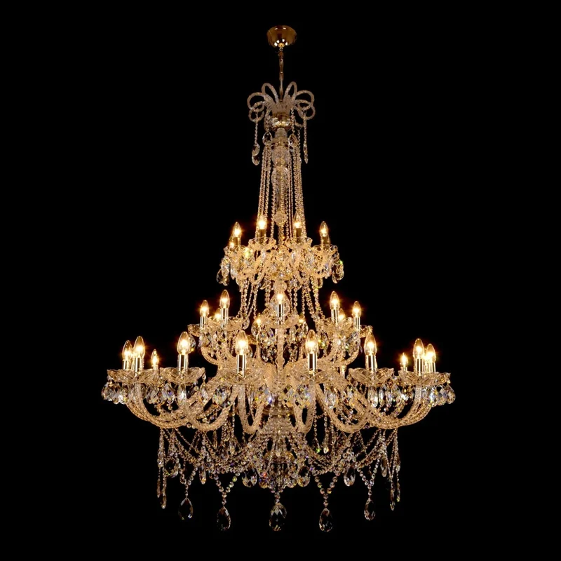 Casa Padrino Luxus Barock Kristall Kronleuchter Silber Ø 130 x H. 170 cm - Prunkvolle Messing Kronleuchter mit böhmischem Kristallglas - Barock Möbel - Edel & Prunkvoll