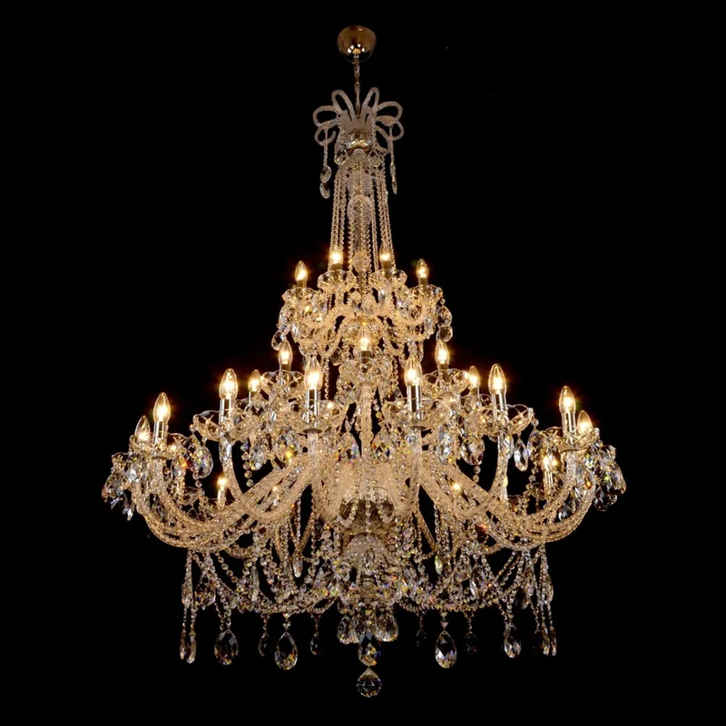 Casa Padrino Luxus Barock Kristall Kronleuchter Silber Ø 130 x H. 170 cm - Prunkvolle Messing Kronleuchter mit böhmischem Kristallglas - Barock Möbel - Edel & Prunkvoll