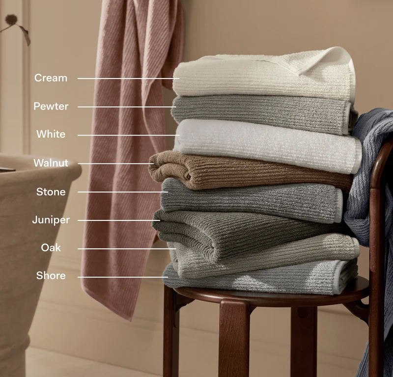 Turkish Ribbed Bath Towel Set