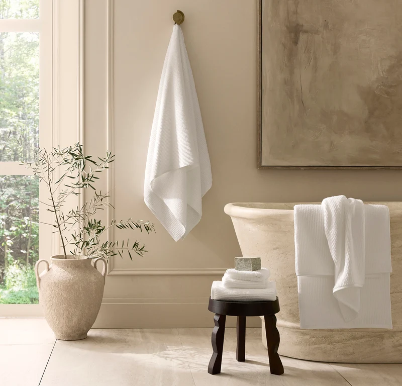 Turkish Ribbed Bath Towel Set