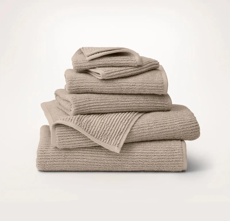 Turkish Ribbed Bath Towel Set