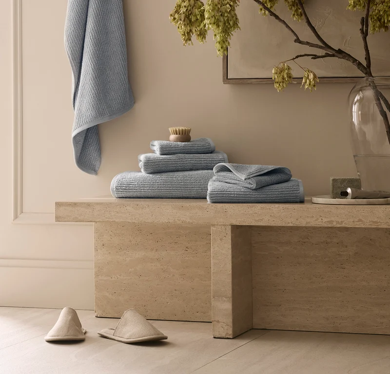 Turkish Ribbed Bath Towel Set