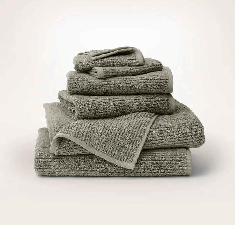 Turkish Ribbed Bath Towel Set