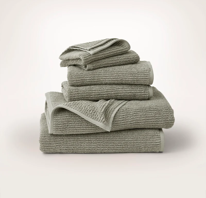 Turkish Ribbed Bath Towel Set