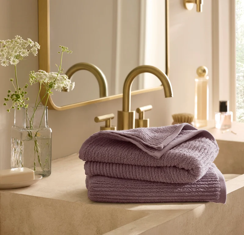 Turkish Ribbed Bath Towel Set