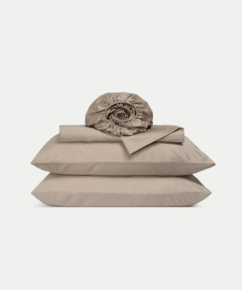 Bettwäsche Set & Spannbettlaken Satin | Champagne