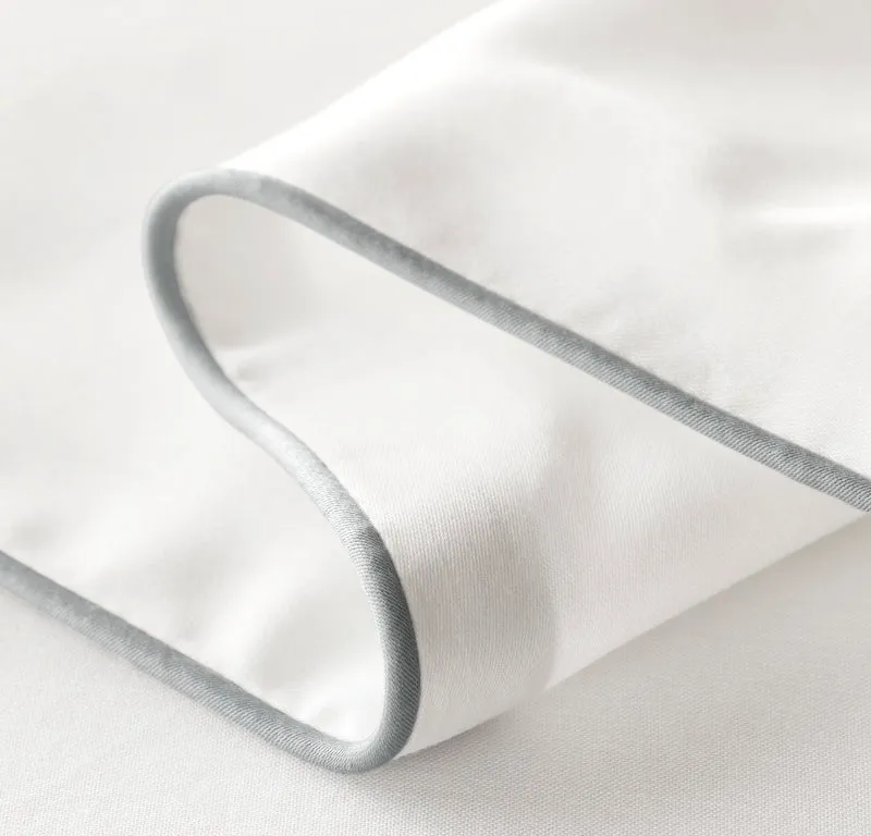 Signature Embellished Sheet Set - White/Shore Piped Edge