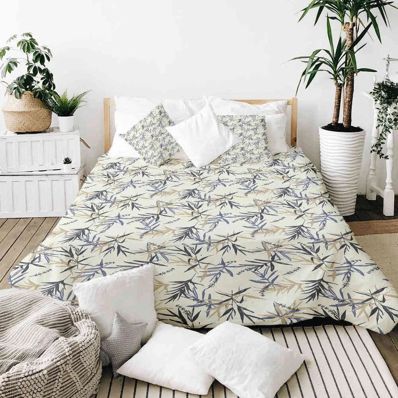 Therapiedecken Baumwollbezug Blattmuster Beige