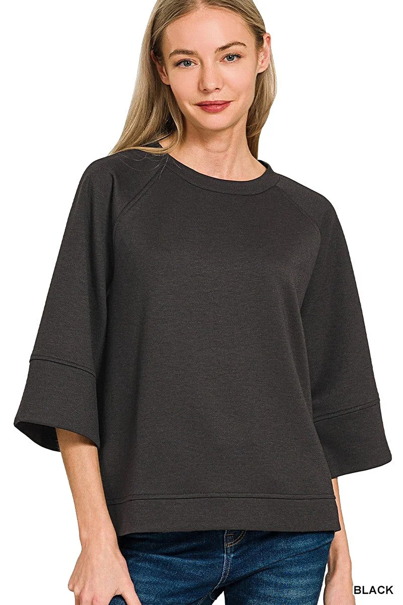 Stijlvol, relaxed sweatshirt met wijde mouwen en ronde hals voor comfort en elegantie.