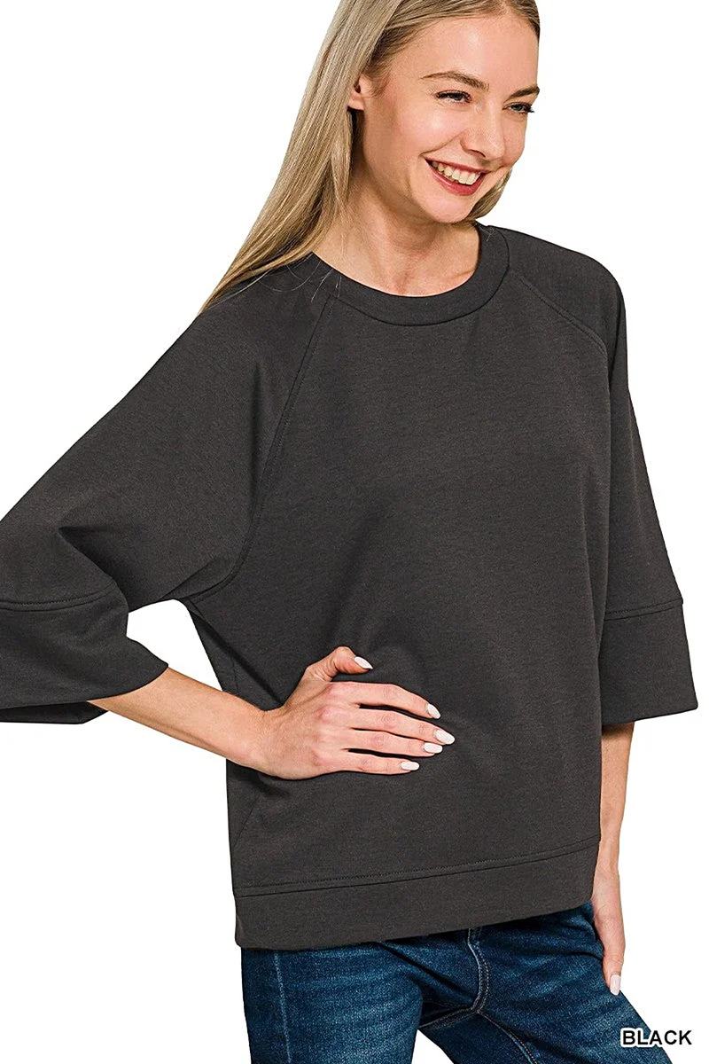 Stijlvol, relaxed sweatshirt met wijde mouwen en ronde hals voor comfort en elegantie.