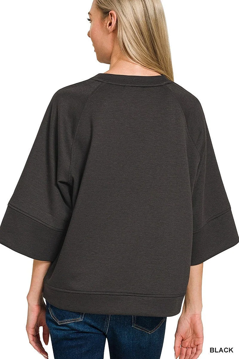 Stijlvol, relaxed sweatshirt met wijde mouwen en ronde hals voor comfort en elegantie.