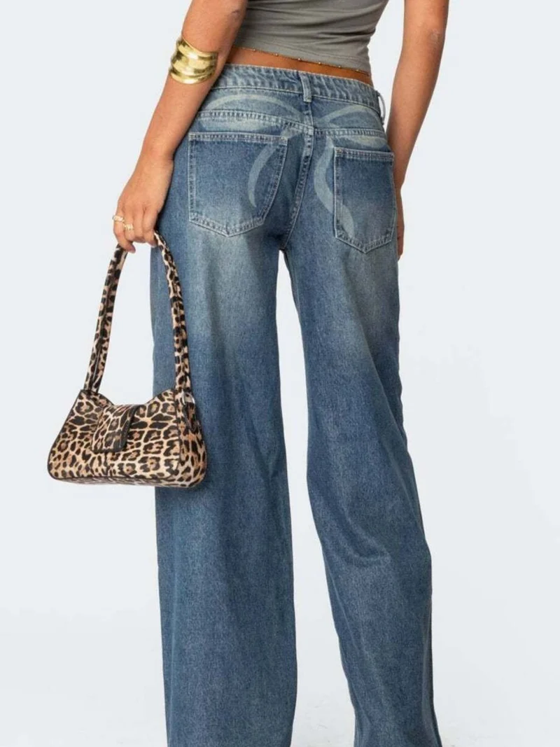 Vintage Wash Wide Leg Jeans