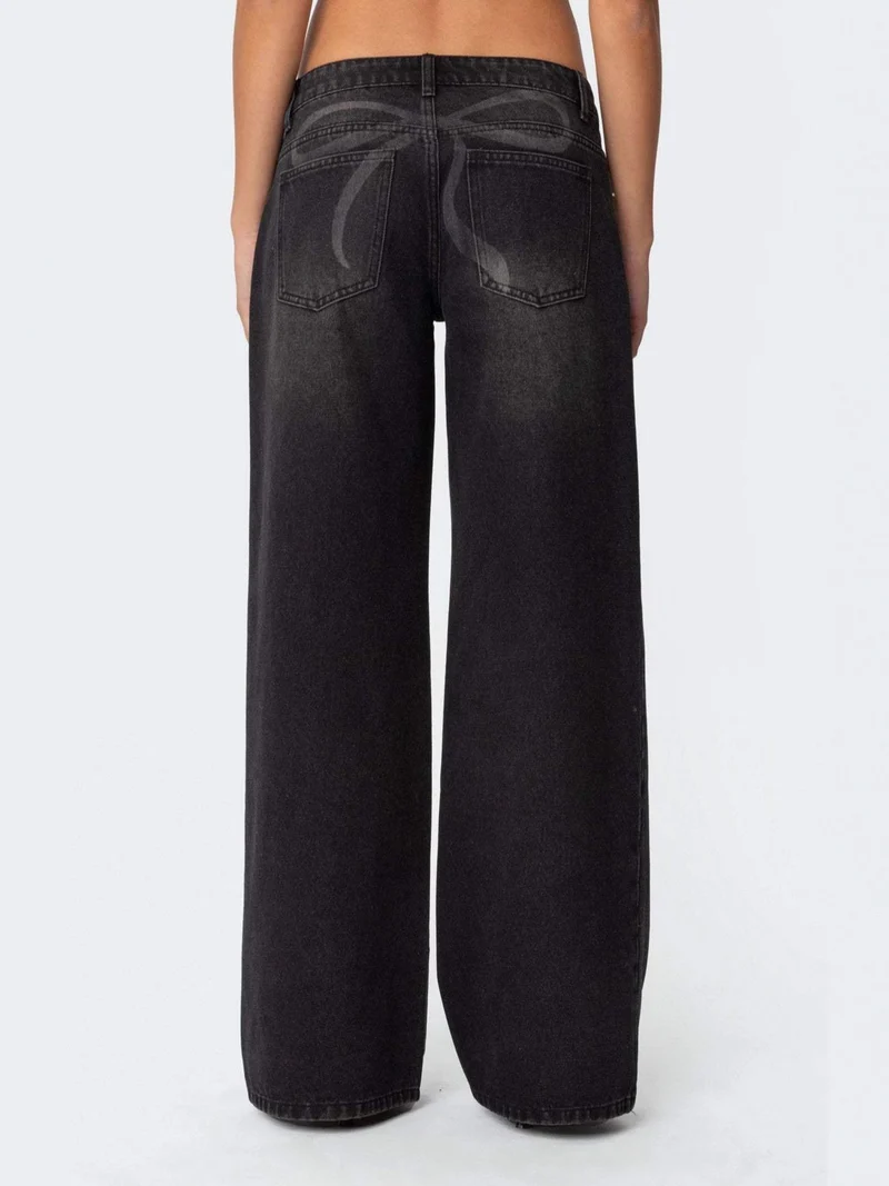 Vintage Wash Wide Leg Jeans