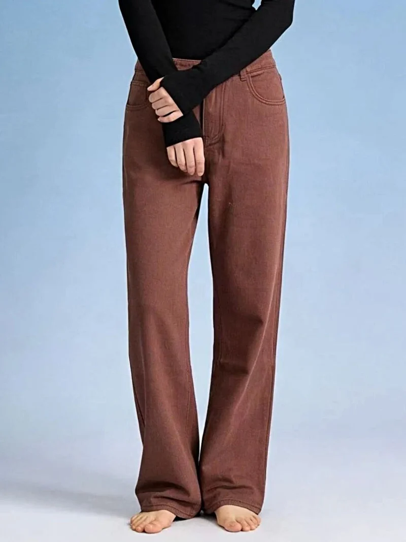 Jeans met vlinderrug voor dames - Stijlvol model met wijde pijpen, zakken, 85% katoen.