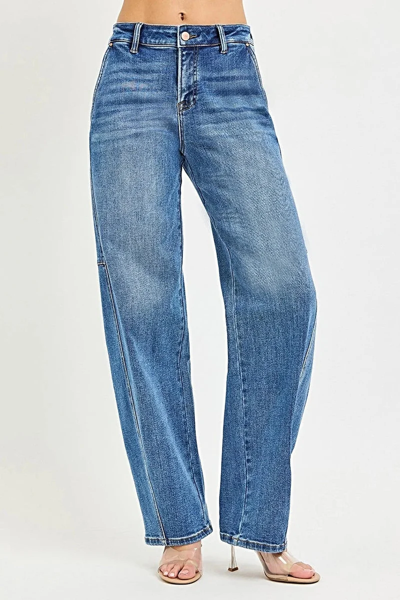 RISEN Slouchy Baggy Jeans - Moeiteloos chique denim met een relaxte pasvorm en zakken, gemaakt van een zachte katoenmix.