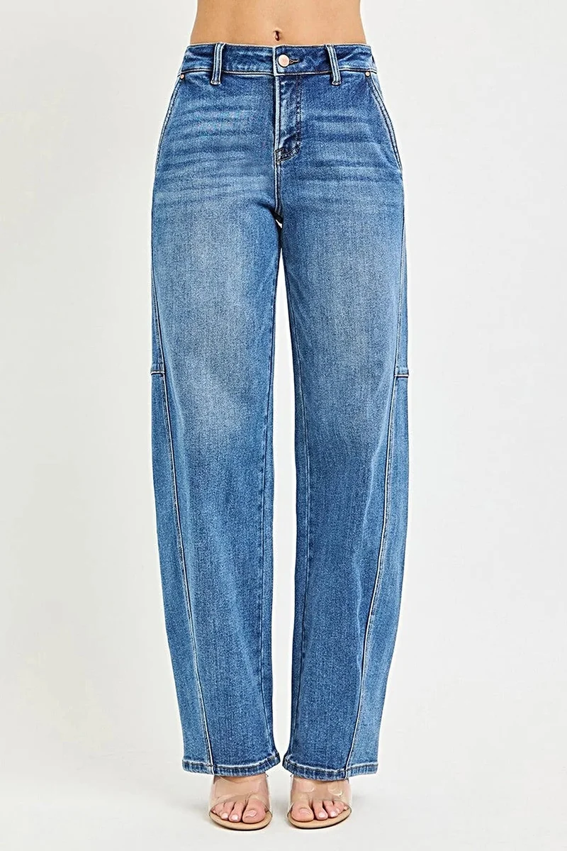 RISEN Slouchy Baggy Jeans - Moeiteloos chique denim met een relaxte pasvorm en zakken, gemaakt van een zachte katoenmix.
