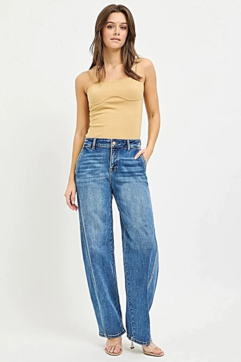 RISEN Slouchy Baggy Jeans - Moeiteloos chique denim met een relaxte pasvorm en zakken, gemaakt van een zachte katoenmix.