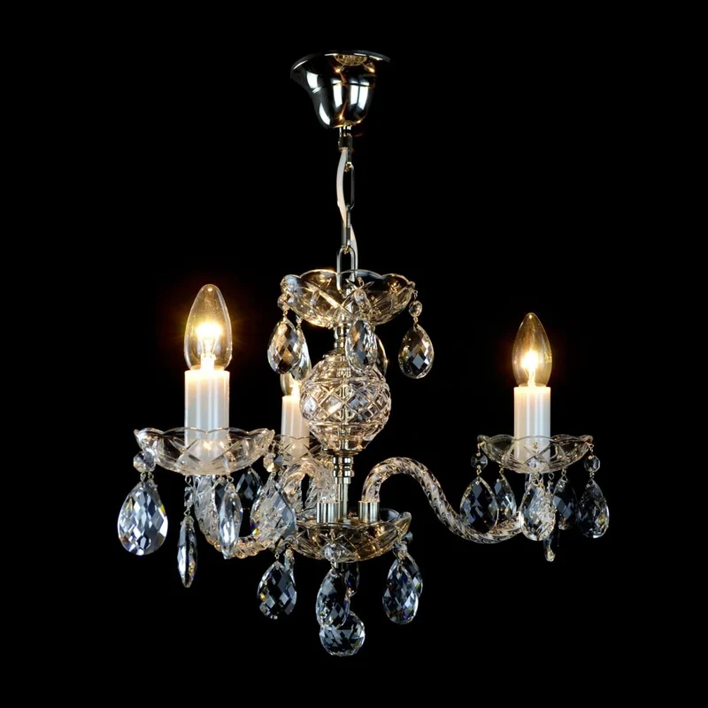Casa Padrino Luxus Barock Kristall Kronleuchter Silber Ø 44 x H. 35 cm - Prunkvolle Messing Kronleuchter mit böhmischem Kristallglas - Barock Möbel - Edel & Prunkvoll