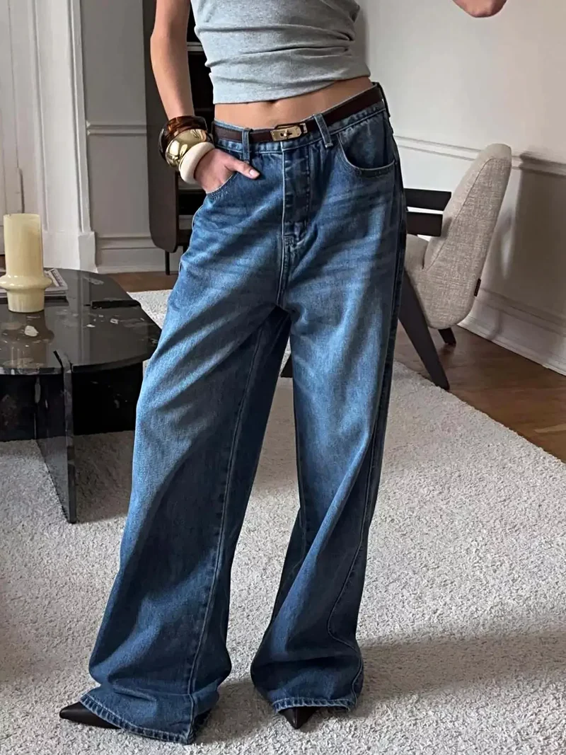 Elegante jeans met wijde pijpen en zakken, 95% rayon, niet elastisch - perfecte pasvorm