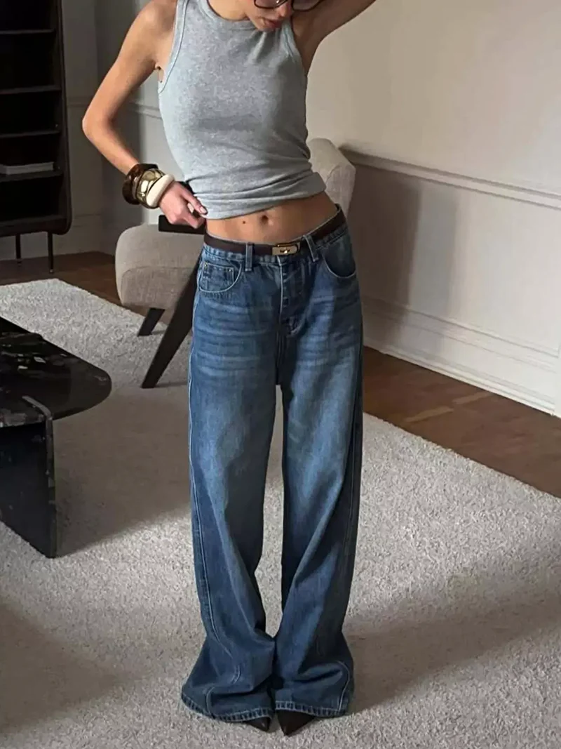 Elegante jeans met wijde pijpen en zakken, 95% rayon, niet elastisch - perfecte pasvorm
