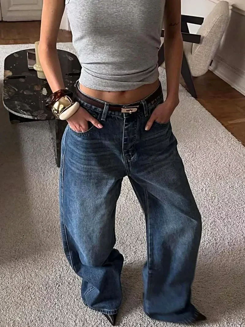 Elegante jeans met wijde pijpen en zakken, 95% rayon, niet elastisch - perfecte pasvorm