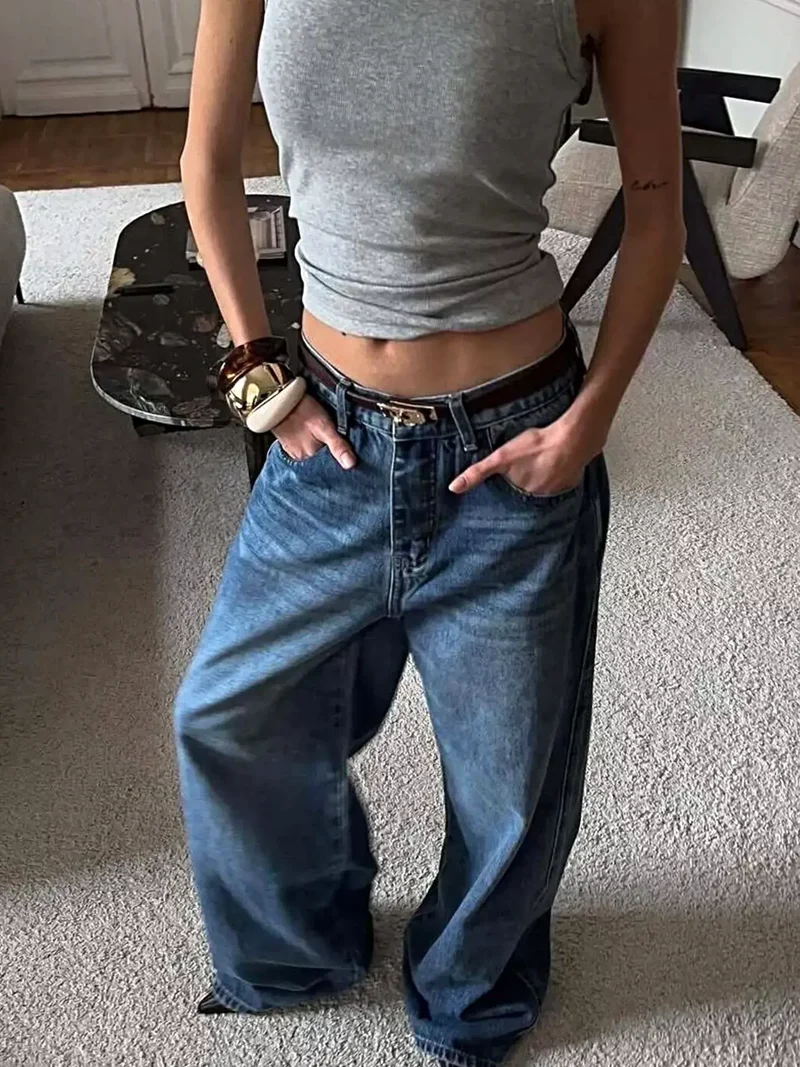Elegante jeans met wijde pijpen en zakken, 95% rayon, niet elastisch - perfecte pasvorm