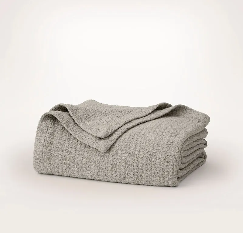 Modern Crochet Bed Blanket - Pewter