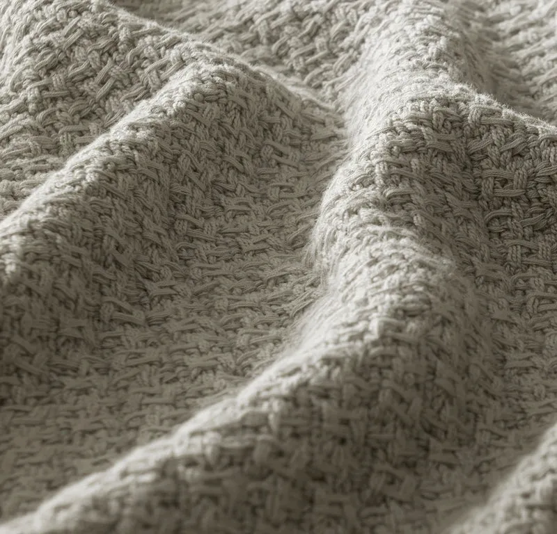 Modern Crochet Bed Blanket - Pewter