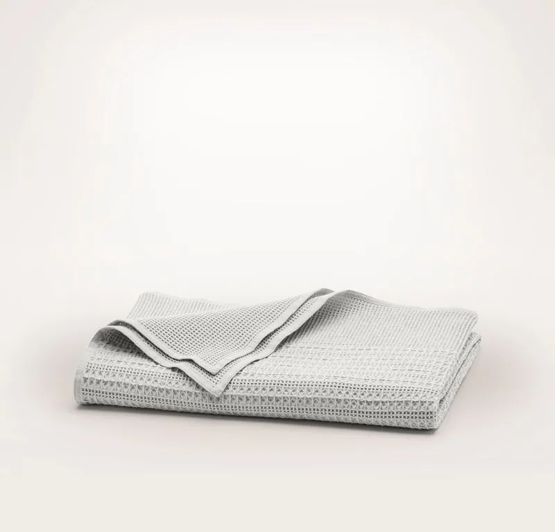 Waffle Mixed Stripe Throw Blanket - Mist