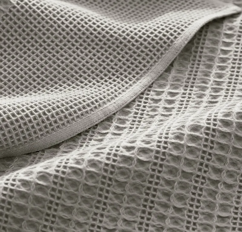 Waffle Mixed Stripe Throw Blanket - Mist