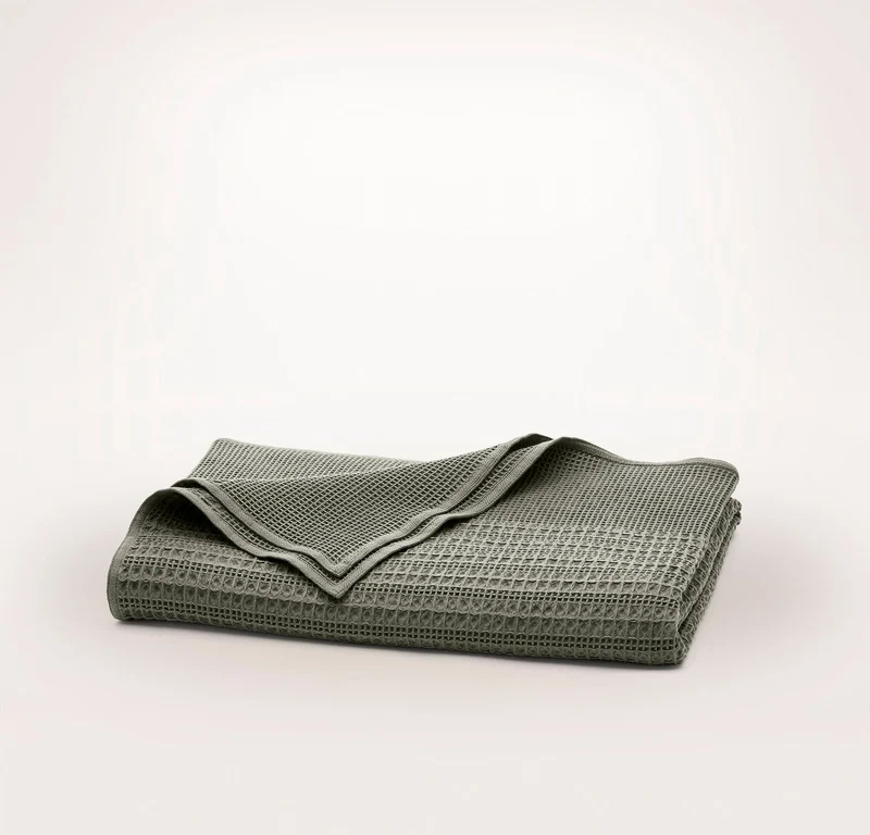Waffle Mixed Stripe Throw Blanket - Juniper