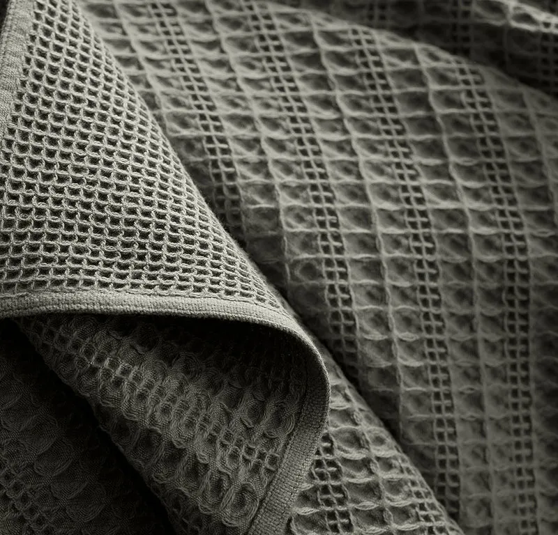 Waffle Mixed Stripe Throw Blanket - Juniper