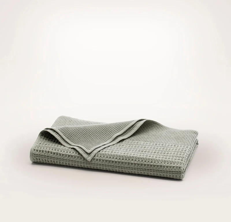 Waffle Mixed Stripe Throw Blanket - Sageleaf