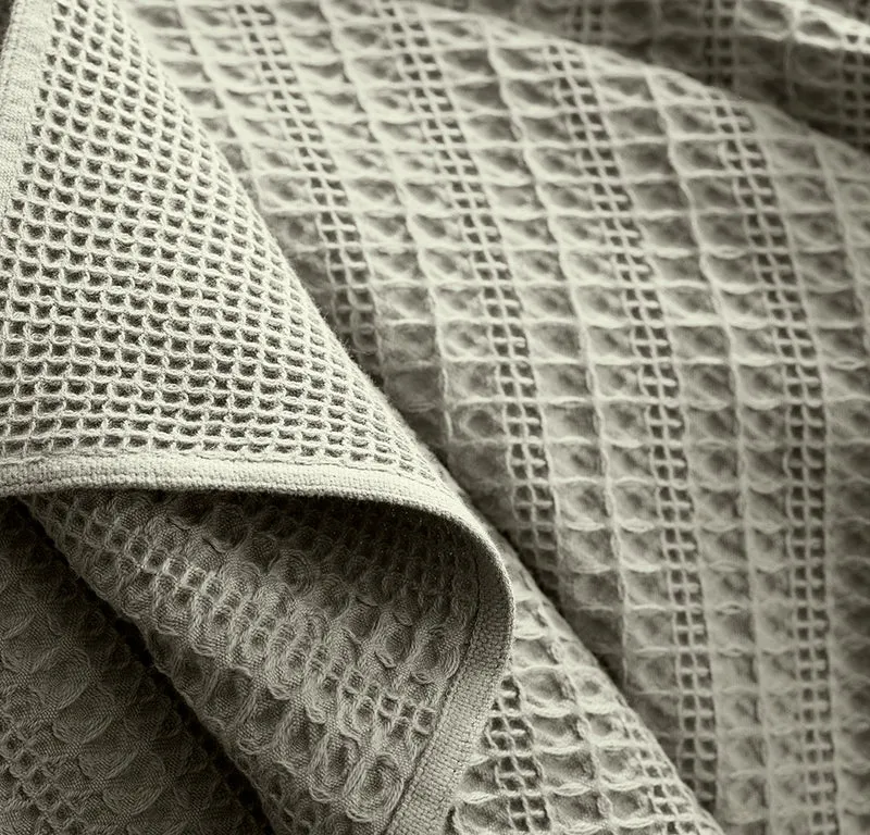 Waffle Mixed Stripe Throw Blanket - Sageleaf