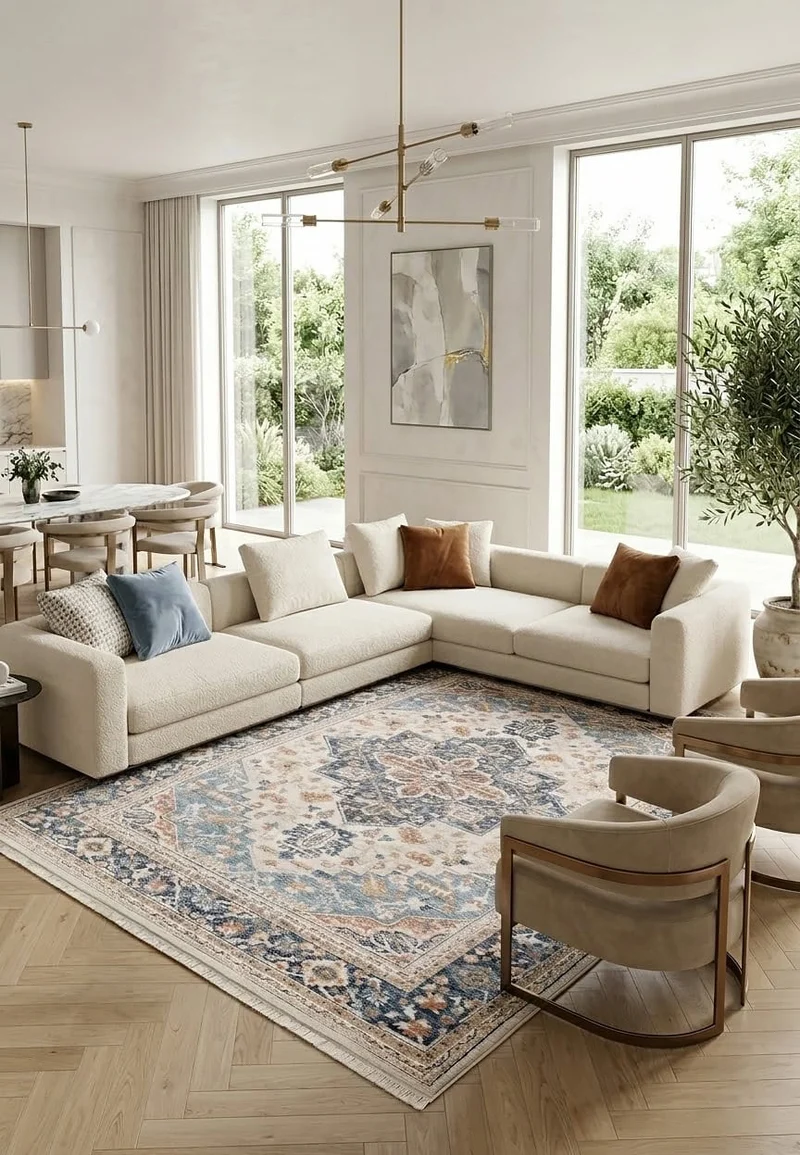 Tappeto Moderno Birjan Blu