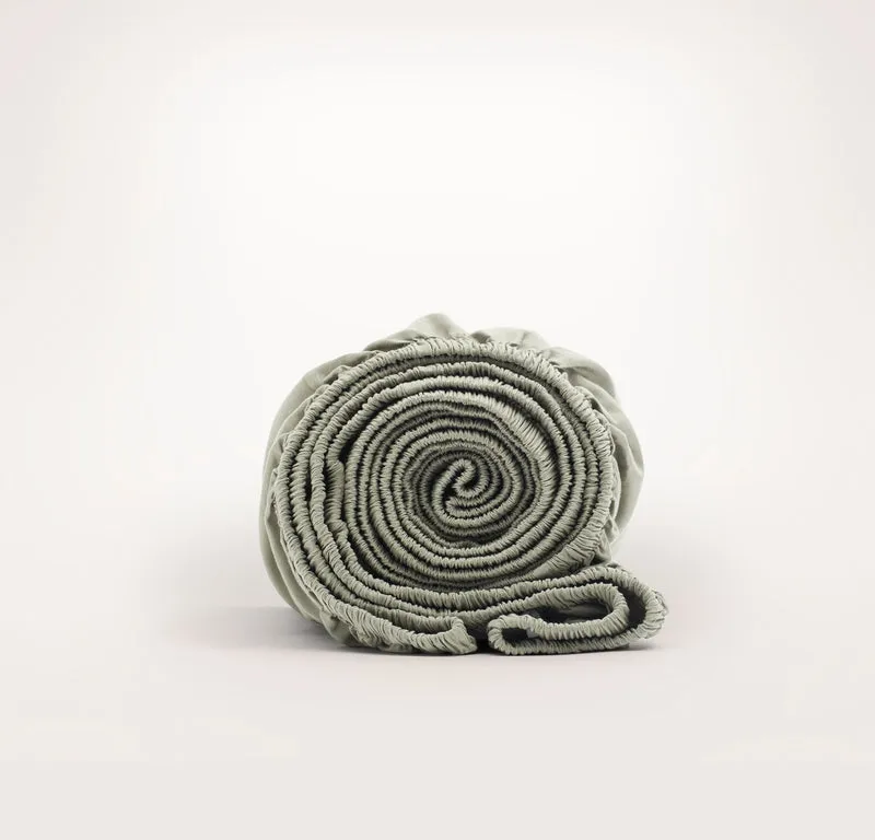 Percale Hemmed Fitted Sheet - Sageleaf