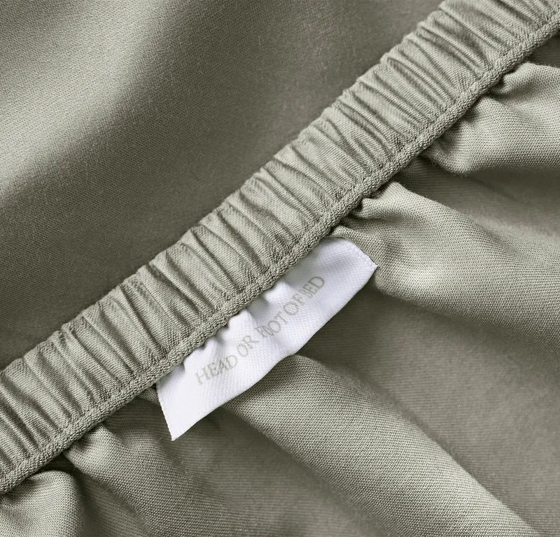 Percale Hemmed Fitted Sheet - Sageleaf