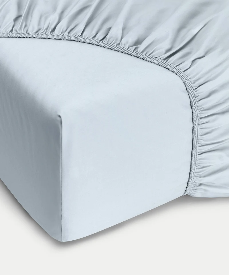 Spannbettlaken Ägyptische Baumwolle Perkal 400TC | Pastellblau