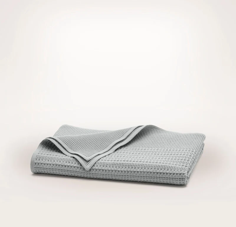 Waffle Mixed Stripe Throw Blanket - Shore