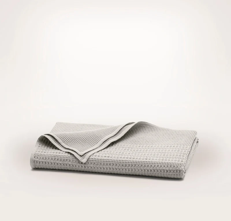 Waffle Mixed Stripe Throw Blanket - Pewter