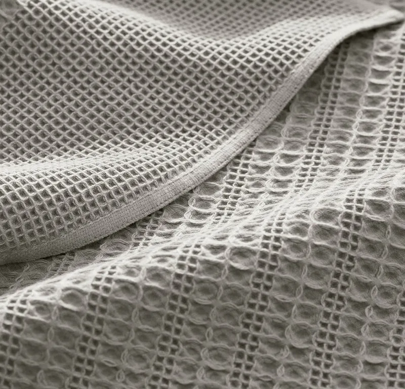 Waffle Mixed Stripe Throw Blanket - Pewter