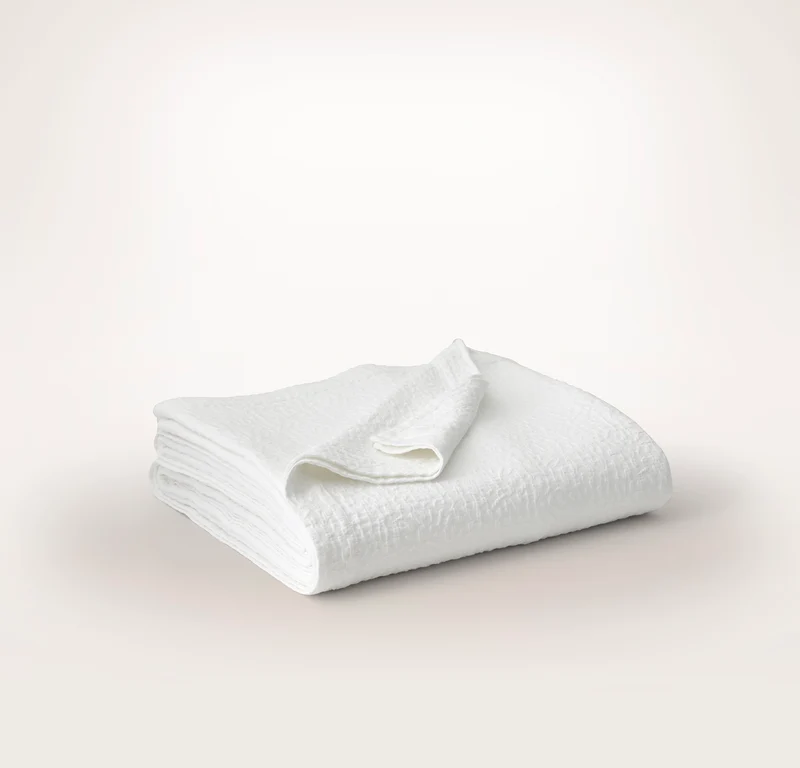 Dappled Vela Classic Coverlet - White