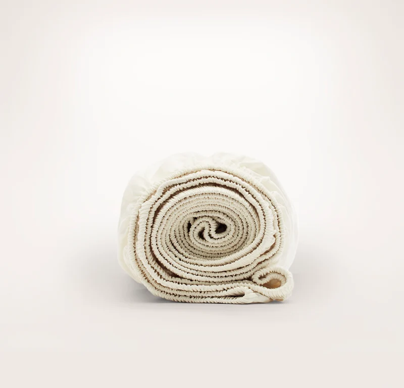 Percale Hemmed Fitted Sheet - Cream