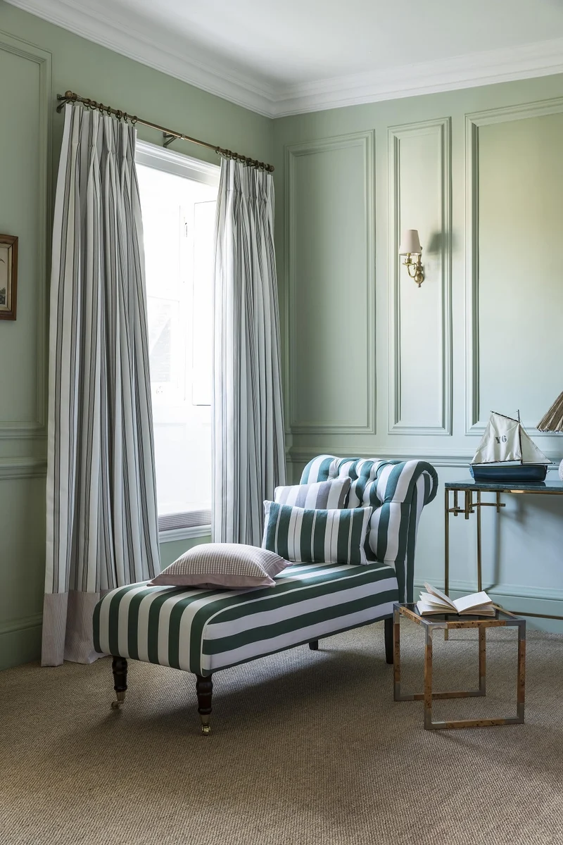 Cotton Stripes - racing green & natural