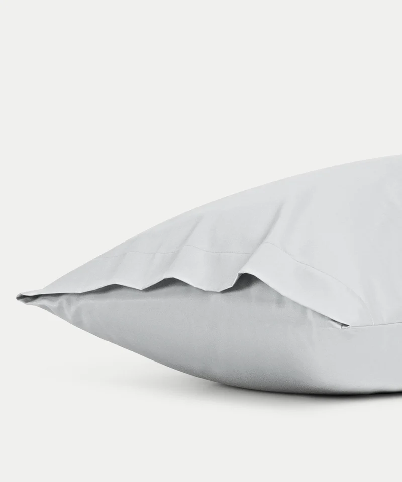 2er-Set Kissenbezüge Ägyptische Baumwolle Satin 400 TC | Silbergrau