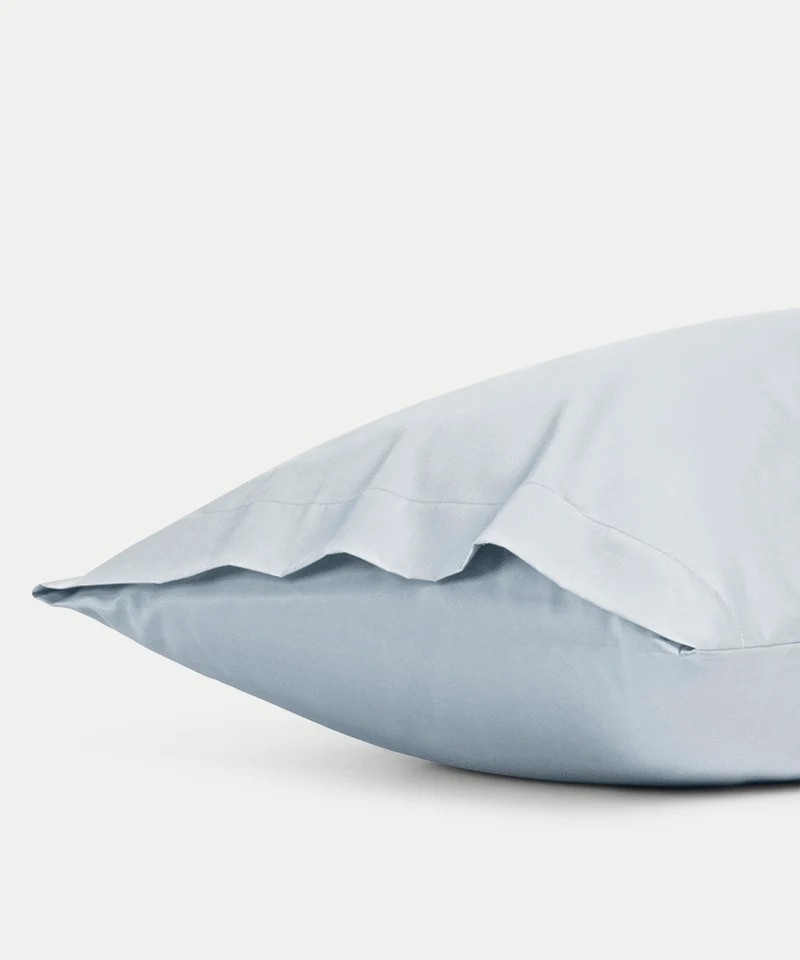 2er-Set Kissenbezüge Ägyptische Baumwolle Satin 400 TC | Pastellblau