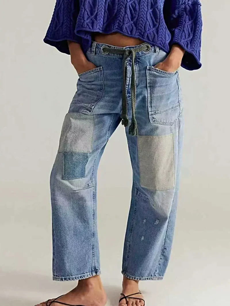 Luxe, gewassen jeans met relaxte pasvorm en zakken – 85% katoen voor ultiem comfort