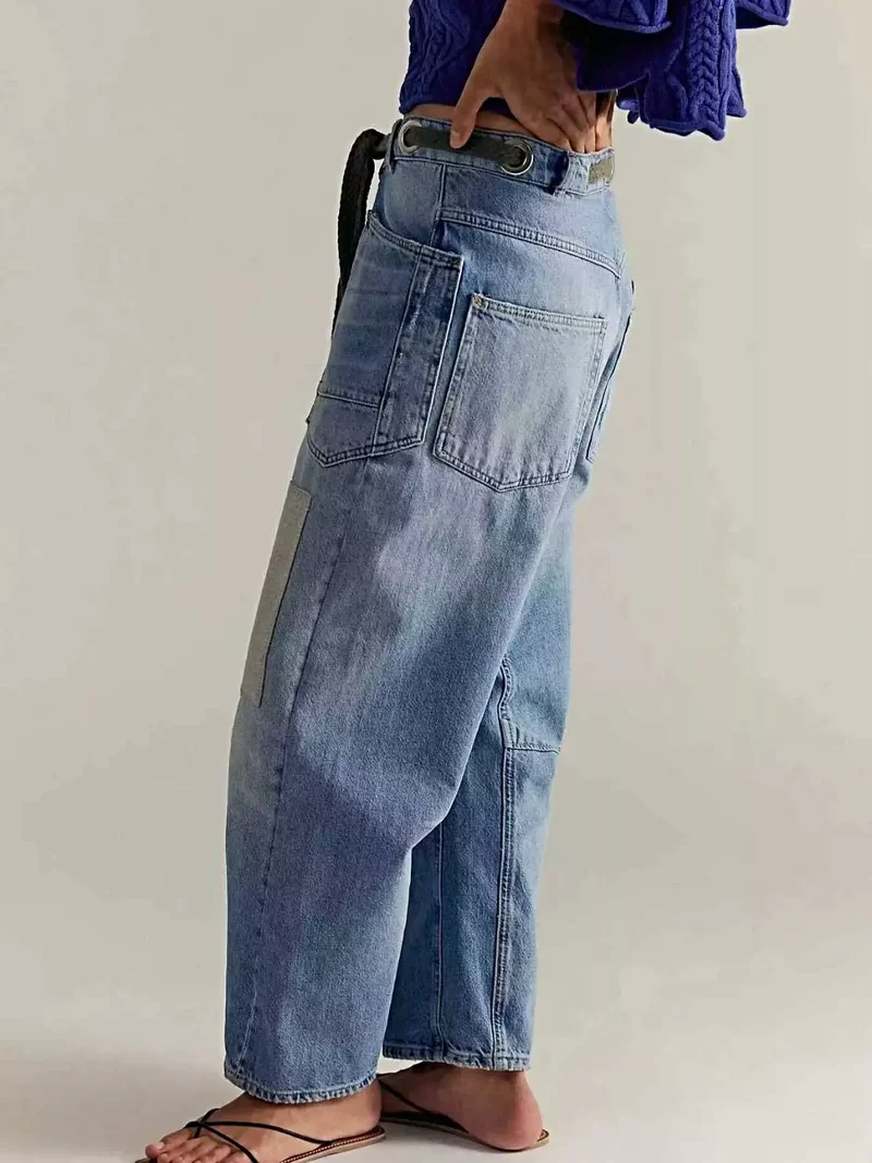 Luxe, gewassen jeans met relaxte pasvorm en zakken – 85% katoen voor ultiem comfort
