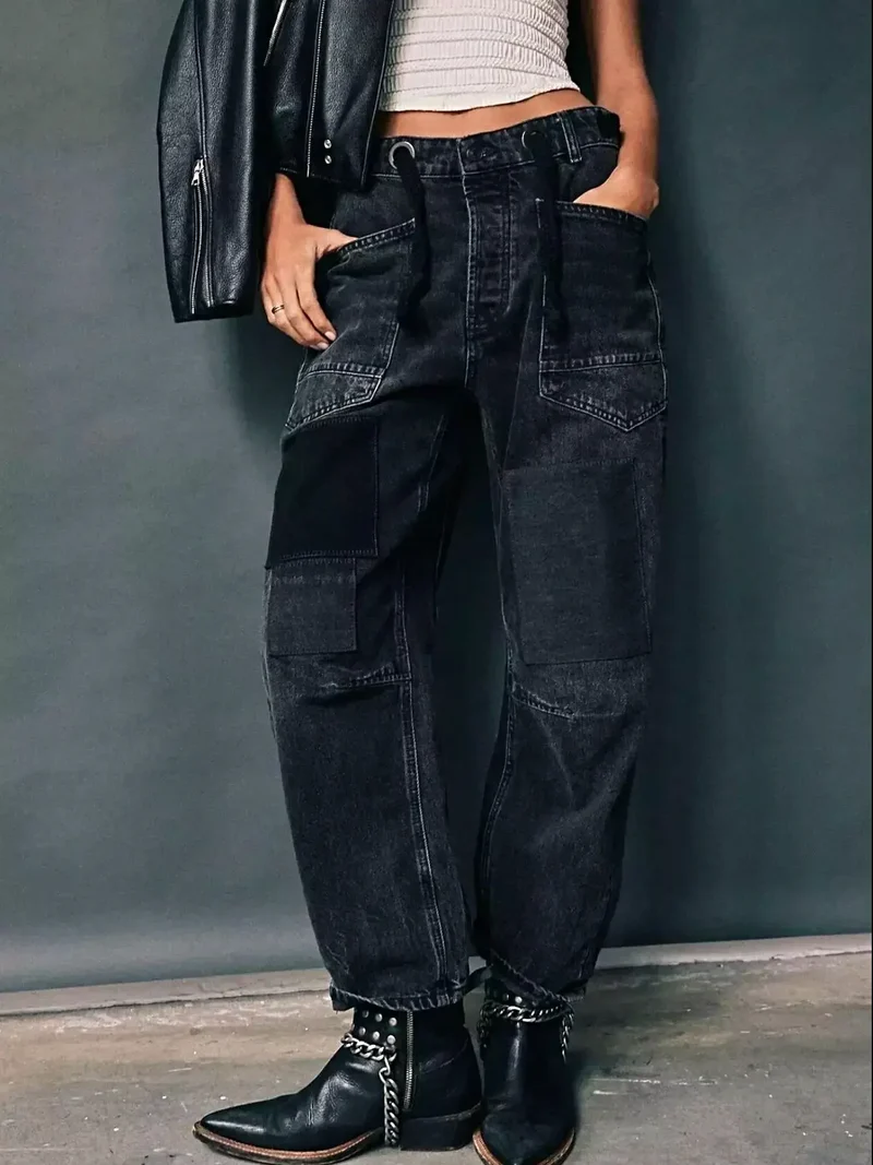 Luxe, gewassen jeans met relaxte pasvorm en zakken – 85% katoen voor ultiem comfort