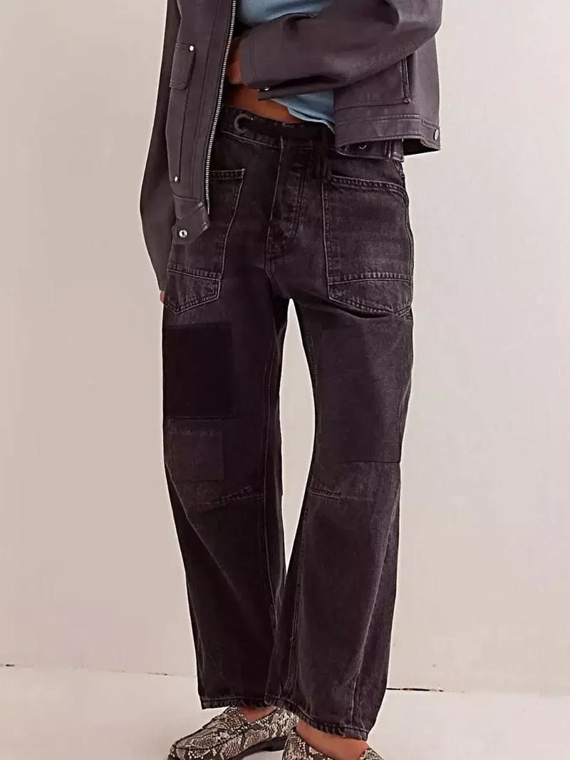 Luxe, gewassen jeans met relaxte pasvorm en zakken – 85% katoen voor ultiem comfort